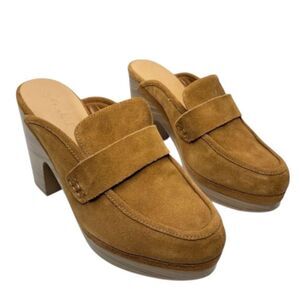 Splendid Clogs Vina Platform Size‎ 10 Tan Suede Leather Slip On Shoes